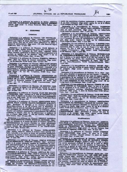Journal officiel 1991